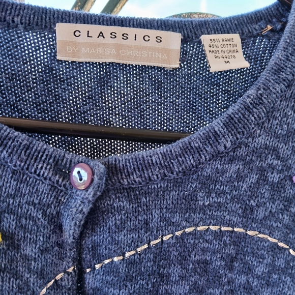 CLASSICS by Marisa Christina - Christmas Ice Skaters - Blue Button Cardi… - Picture 8 of 15